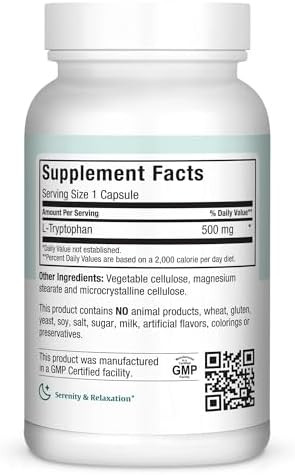 Maxi Health Ltryptophan 500Mg Mood & Sleep Formula 90 Capsules Kosher