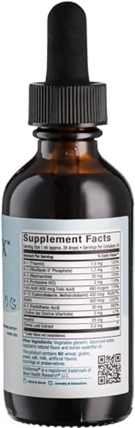 Maxi Health Raspberry Liquid Vitamin B Complex Supplement With Vitamin B12 Sublingual B Drops With B1 B2 B3 B5 B6 Biotin Folic Acid For Energy & Brain Function 2 Fl. Oz Black Pillbox