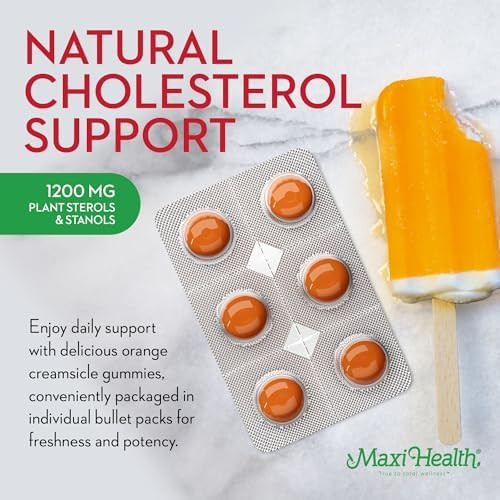 Maxi Health Cholesterol Gummies With 1200Mg Of Plant Sterols & Stanols Kosher Gluten Healthy Cholesterol Supplements (30 Count (Pack Of 1))