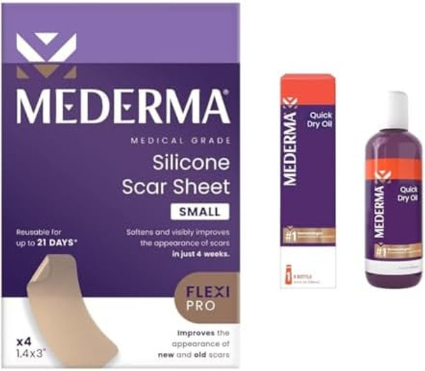 Mederma Medical Grade Silicone Scar Sheets Improves The Appearance Of Old And Scars For Injury Burn And Surgery Scars 4 Count