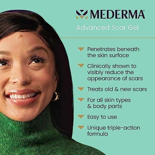 Mederma Scar Gel Treats Old And Scars 0.70Oz And Silicone Scar Sheets Improves Scars Appearance 4 Count