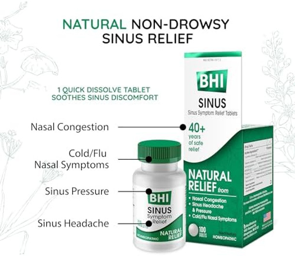 Medinatura Bhi Multi Symptom Flareup Defense Bundle Sinus Relief Tablets (100) Mucus Relief Tablets (100) + Allergy Relief Tablets (100) Homeopathic Relief Fastacting Quickdissolve