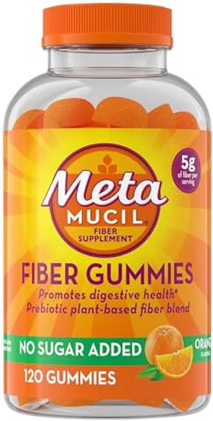 Metamucil Fiber Gummies For Adults No Sugar Added Orange Flavor 5G Prebiotic Plant Based Fiber Supplement Blend 120 Count Metamucil Fiber Gummies For Adults No Sugar Added Orange Flavor 5G Prebiotic Plant Based Fiber Supplement Blend 120 Count