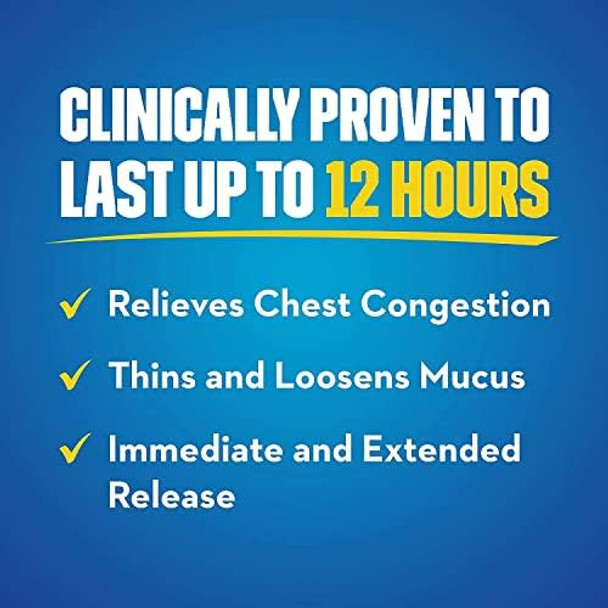 Mucinex Maximum Strength Chest Congestion Medicine For Relief Expectorant Lasts 12 Hours Extendedrelease Bilayer Tablets 42 Count (Pack Of 3)