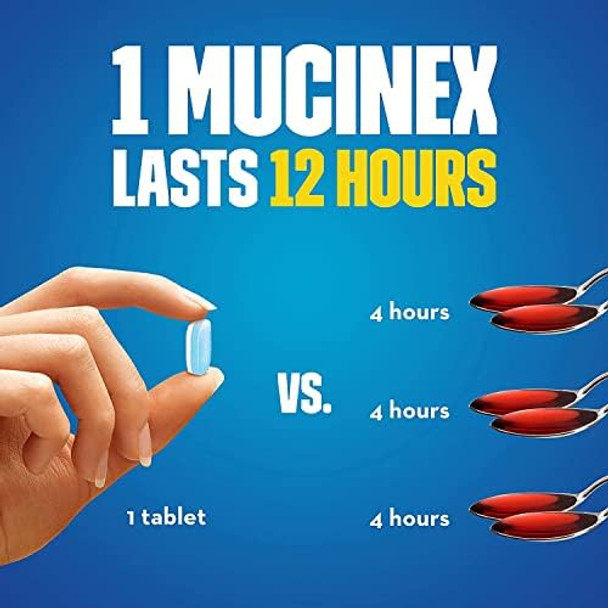 Mucinex Maximum Strength Chest Congestion Medicine For Relief Expectorant Lasts 12 Hours Extendedrelease Bilayer Tablets 42 Count (Pack Of 3)