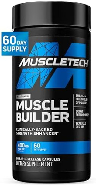 Muscletech Nitric Oxide Supplements For Men & Women Muscle Builder (60 Capsules) Nitric Oxide Booster Supplement Supports Muscle Gain & Performance 400Mg Peak Atp For Enhanced Strength