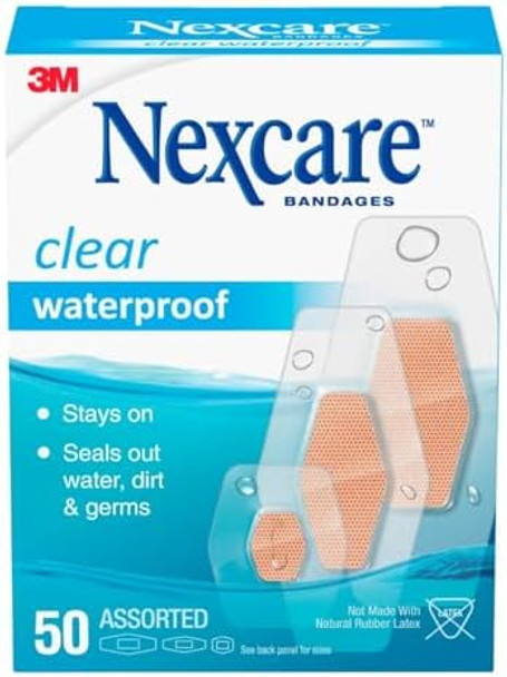 Nexcare Waterproof Clear Bandages Covers And Protects Assorted Sizes 3 Packs 150 Count Nexcare Waterproof Clear Bandages Covers And Protects Assorted Sizes 3 Packs 150 Count
