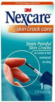 Nexcare Skin Crack Care Waterproof Nosting Liquid Bandage For Cracked Fingertips And Dry Hands Fastdrying 0.24 Fl Oz Bottle (Pack Of 2)