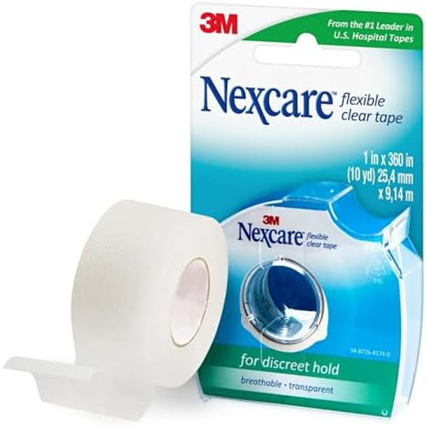 Nexcare Flexible Clear Tape Waterproof Transparent Medical Tape Secures Dressings And Catheter Tubing 1 In X 10 Yds 1 Roll Of Tape