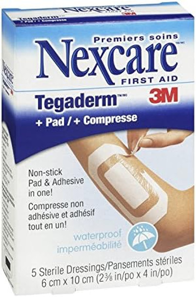 Nexcare Tegaderm +Pad Waterproof Transparent Dressing 23/8 Inches X 4 5 Ct Pack Of 6