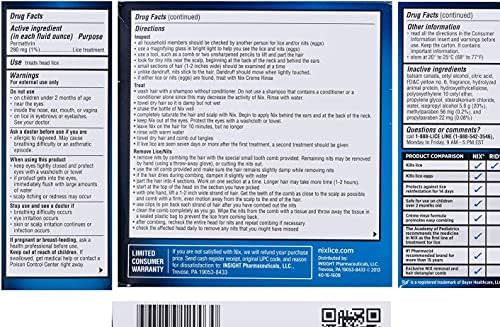 Nix Lice Killing Crème Rinse Family Pack 4 Fl Oz Nix Crème Rinse And 2 Nit Combs (Pack Of 1)