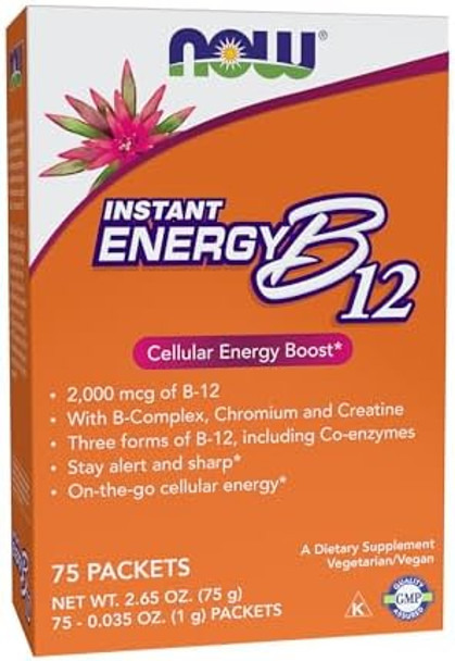 Now Foods Supplements Instant Energy B12 (2000 Mcg Of B12 Per Packet) Cellular Energy Boost 75 Packets Now Foods Supplements Instant Energy B12 (2000 Mcg Of B12 Per Packet) Cellular Energy Boost 75 Packets