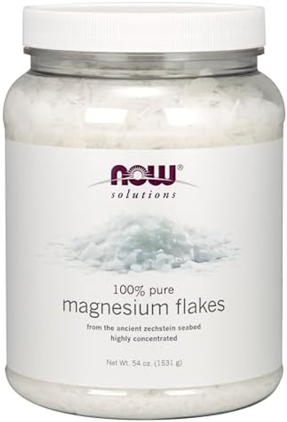 Now Foods Solutions Magnesium Flakes 100% Pure From The Ancient Zechstein Seabed Highly Concentrated 54Ounce