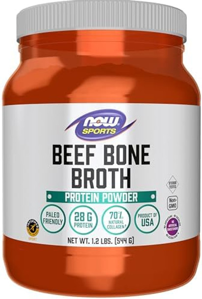 Now Foods Sports Nutrition Beef Bone Broth Powder Made With Premiumquality Beef Bone Extract 1.2Pound