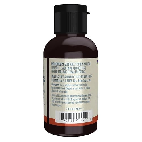 Now Foods Betterstevia Chai Spice Zerocalorie Liquid Sweetener Keto Friendly Suitable For Diabetics No Erythritol 2Ounce