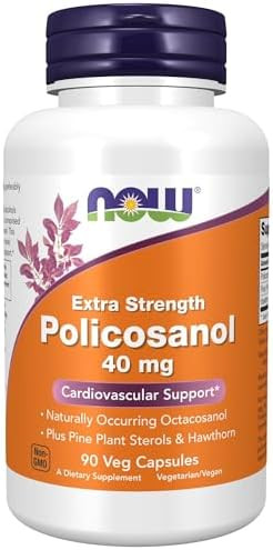 Now Foods Supplements Policosanol 40Mg With Pine Plant Sterols And Hawthorn Extra Strength 90 Veg Capsules
