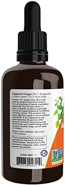 Now Foods Supplements Ashwagandha Liquid Extract Organic Immune System Support 2 Fluid Ounces