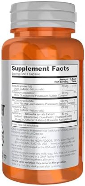 Now Sports Nutrition Advanced Joint Support Glucosamine Hyaluronic Acid Apresflex 60 Capsules Now Sports Nutrition Advanced Joint Support Glucosamine Hyaluronic Acid Apresflex 60 Capsules