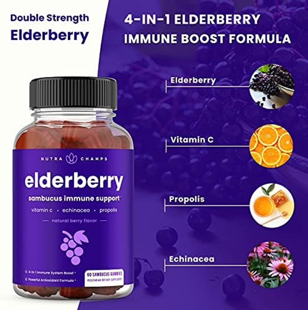 Nutrachamps Biotin Gummies And Elderberry Gummies Bundle