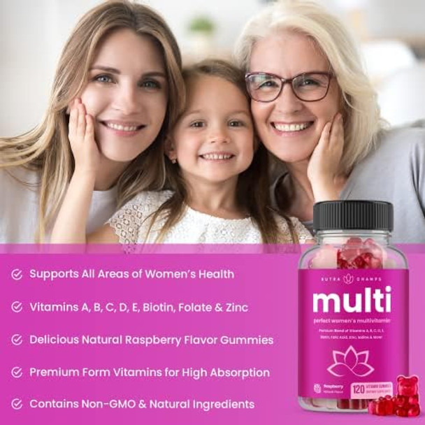 Nutrachamps Biotin Gummies (2 Pack) And Womens Multivitamin Gummies (2 Pack) 4 Pack Bundle