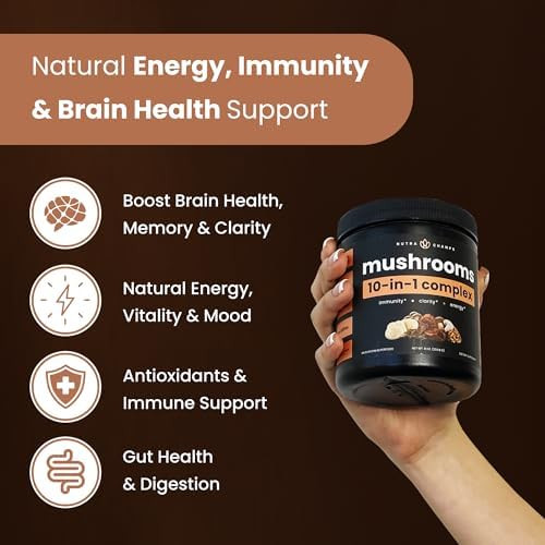 Nutrachamps Super Greens Tropical & Super Mushrooms: Ultimate Brain Gut & Body Boost