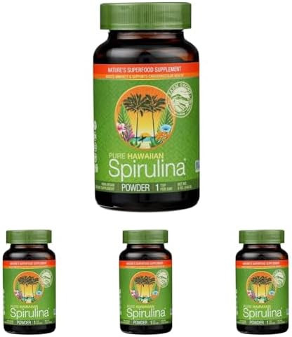 Pure Hawaiian Spirulina Powder Natural Premium Spirulina From Hawaii Vegan Nongmo Immunity Support Superfood Supplement & Natural Multivitamin 5 Ounce
