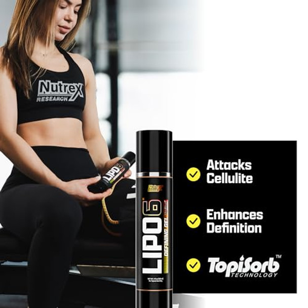 Nutrex Research Lipo6 Defining Gel & Lcarnitine 3000 Stimulant Body Support & Workout Companion Fastabsorbing Topical Gel + Liquid Lcarnitine