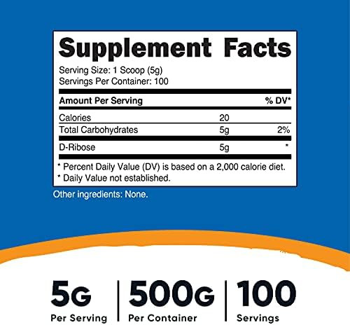 Nutricost Dribose Powder 500 Grams 5000Mg Per Serving Nongmo (500 G (3 Pack))