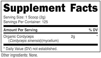Nutricost Organic Cordyceps Mushroom Powder 250 Grams Usda Organic Nongmo Gluten