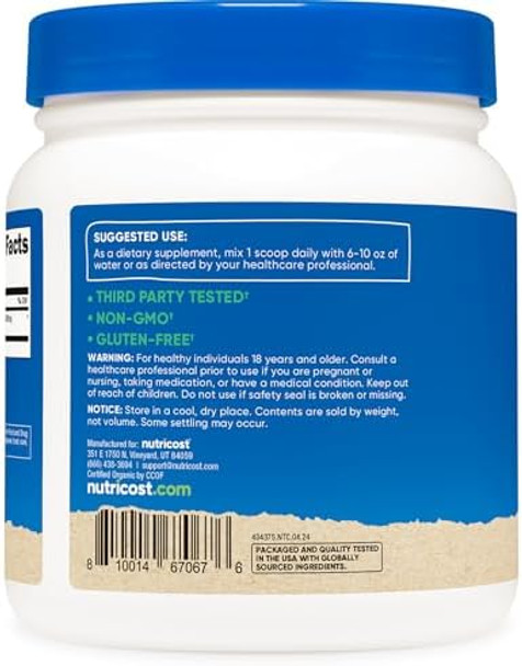 Nutricost Organic Astragalus Root Powder 1Lb Gluten Nongmo Vegetarian