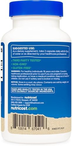 Nutricost Amla 1000Mg 120 Vegetarian Capsules Ccof Made With Organic Nongmo Gluten 60 Servings