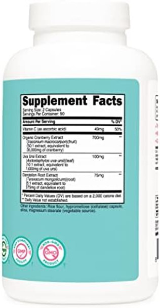 Nutricost Cranberry Extract For Women (35000Mg Equivalent)180 Capsules With Vitamin C Uva Ursi & Dandelion Root Extract Nongmo & Gluten Health Supplement Nutricost Cranberry Extract For Women (35000Mg Equivalent)180 Capsules With Vitamin C Uva Ursi & Dandelion Root Extract Nongmo & Gluten Health Supplement