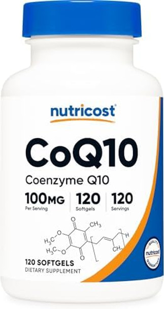 Nutricost Coq10 Softgels (120 Servings 100 Mg Per Serving) Better Absorption Ultra Pure Coq10 Supplement Gluten And Nongmo