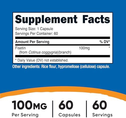 Nutricost Fisetin Capsules 100Mg 60 Capsules Natural Polyphenol Antioxidant Nongmo Gluten And Vegan Friendly Supplement