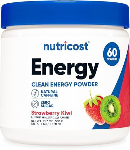 Nutricost Energy Complex (Strawberry Kiwi) (60 Servings) Clean Energy Powder 300G Dietary Supplement