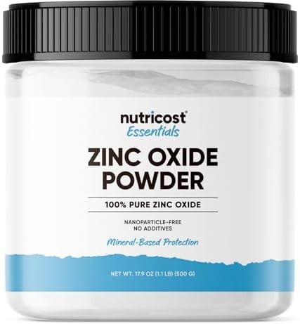 Nutricost Zinc Oxide Powder (500 Grams) 100% Pure No Additives Vegan Nongmo Nutricost Essentials