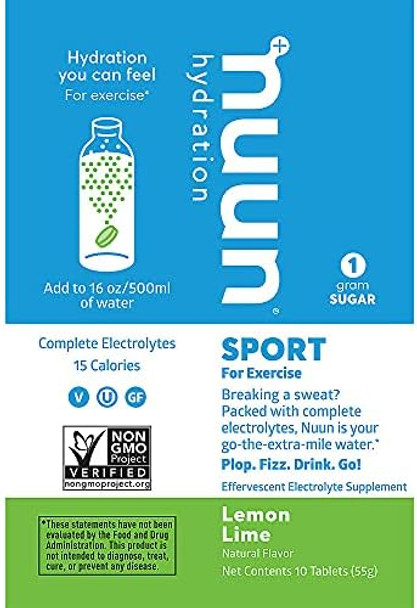 Nuun Active Hydration Tablets: Lemon Lime Box Of 8 Tubes Nuun Active Hydration Tablets: Lemon Lime Box Of 8 Tubes