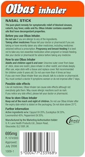 Olbas Inhaler Nasal Stick Pack Of 3