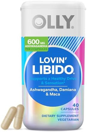 Olly Lovin Libido Capsules Boost Desire With Ashwagandha Maca & Damiana Vegetarian Supplement For Women 20 Day Supply 40 Count