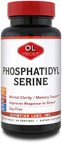 Olympian Labs Phosphatidylserine Complex 60 Capsules Supports Healthy Brain Cognitive Function Promotes Memory Focus Brain Activity