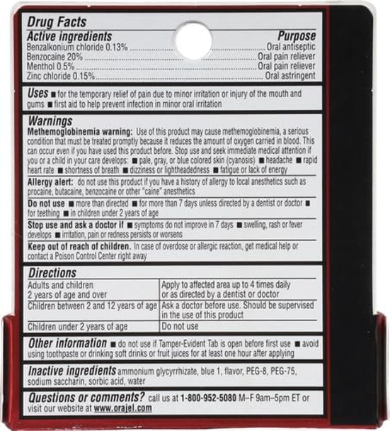 Orajel 4X For Toothache & Gum Pain Severe Gel Tube No Color 0.25 Ounce Orajel 4X For Toothache & Gum Pain Severe Gel Tube No Color 0.25 Ounce