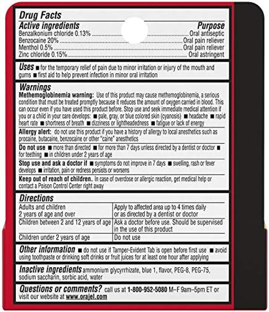 Orajel 4X For Toothache & Gum Pain Severe Gel Tube No Color 0.25 Ounce Orajel 4X For Toothache & Gum Pain Severe Gel Tube No Color 0.25 Ounce