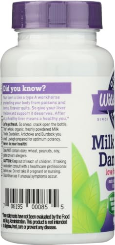 Oregon'S Wild Harvest Milk Thistle Dandelion Extract Standardized To 80% Silymarins (90 Capsules)