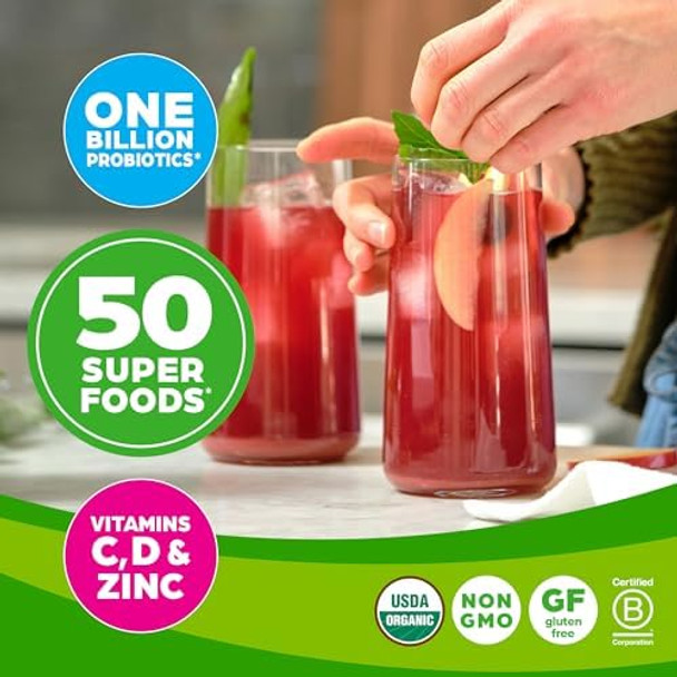 Orgain Organic Greens + 50 Superfoods Immunity Up Powder Honeycrisp Apple Immune Support Probiotics Vitamin C D & Zinc Apple Cider Vinegar Ashwagandha Cordyceps & Reishi Mushrooms 0.62Lb