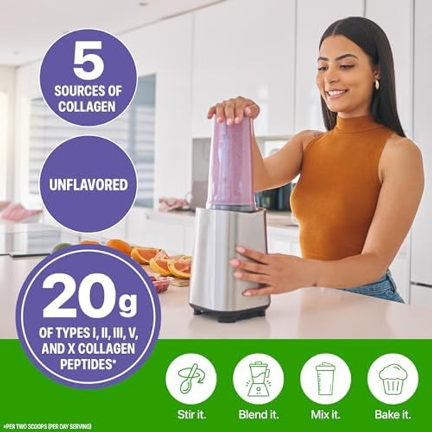Orgain Hydrolyzed Multi Collagen Powder For Women & Men 20G Collagen Supports Hair Skin Nail & Joint Health Type I Ii Iii V X Vitamin C & Amino Acids Nongmo Unflavored (21 Servings) 15Oz