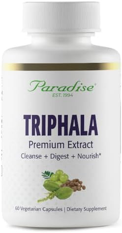 Paradise Herbs Triphala Extract Super Potent Ultra Pure Vegan Non Gmo Gluten 60 Vegetarian Capsules