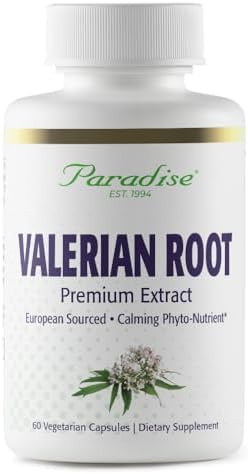 Paradise Herbs Valerian Root European Sourced Active Whole Spectrum Extract Vegan Nongmo Gluten 250 Mg 60 Vegetarian Capsules