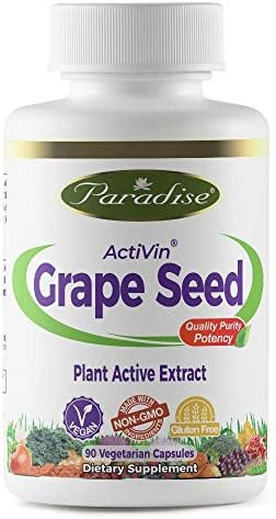 Paradise Herbs Vegetarian Capsules Activin Grape Seed With Amla 90 Count