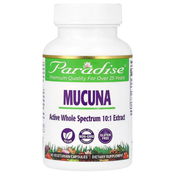 Paradise Herbs, Mucuna, 60 Vegetarian Capsules (250 mg per Capsule)