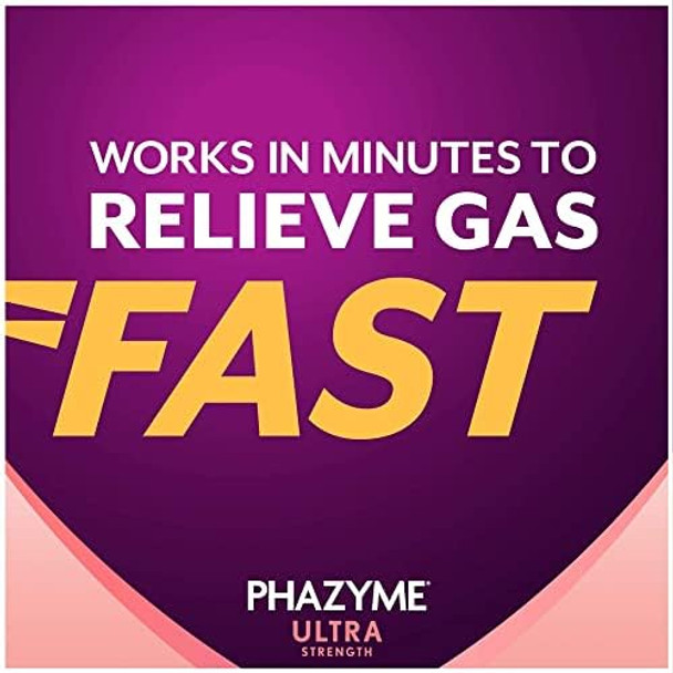 Phazyme Gas Relief Ultra Strength Gas And Bloating Relief For Adults 180 Mg Simethicone Fast Gels 48 Count